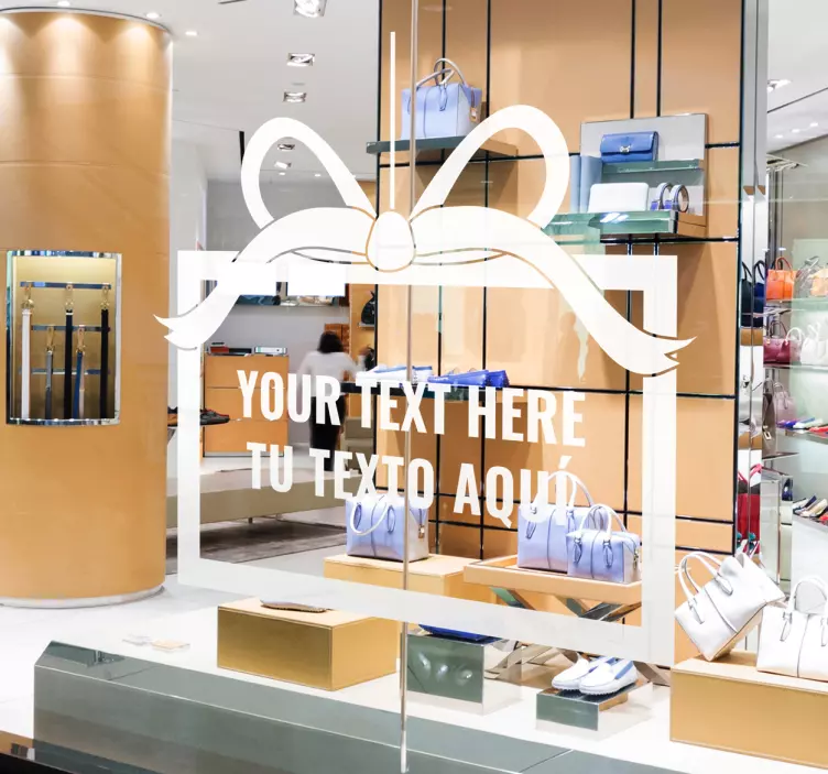 Sticker vitrine Noël ruban cadeau - TenStickers