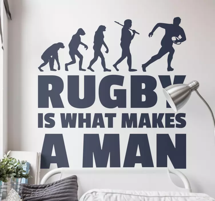 Sticker rugby is what makes a man - TenStickers