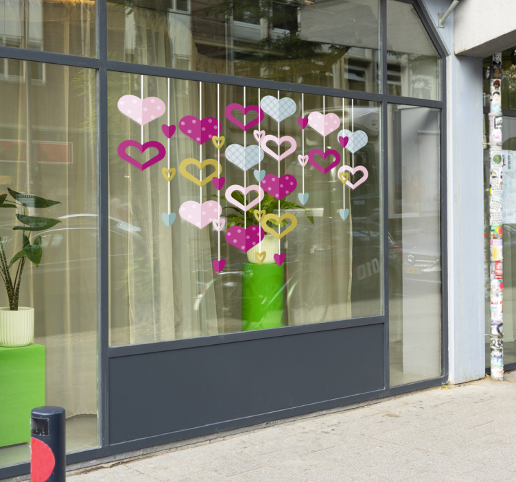 Sticker Saint Valentin Guirlande de Coeurs - TenStickers