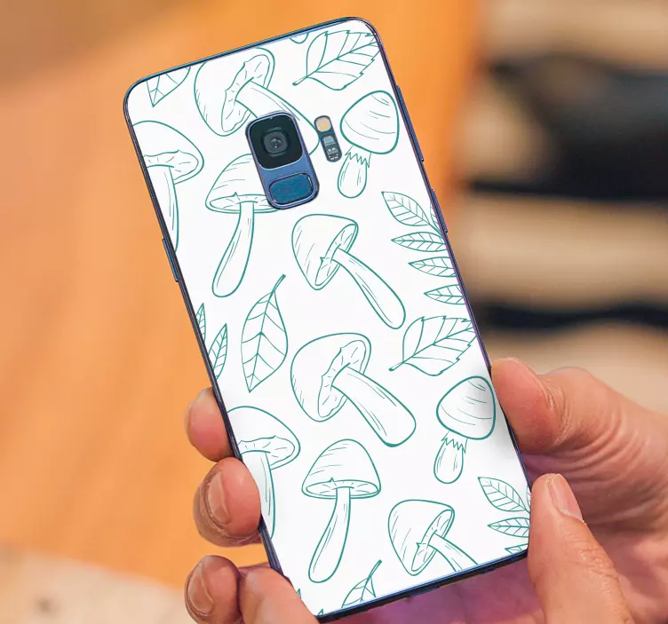 Sticker samsung motif de feuille de champignon - TenStickers