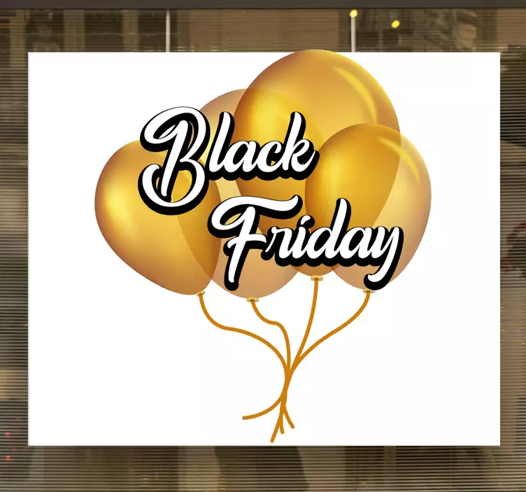 Sticker black friday exposition de ballons dorés - TenStickers