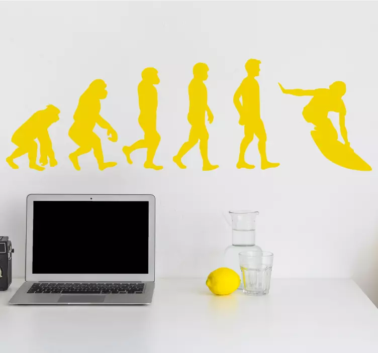 Sticker surf figurine d'évolution monocolore - TenStickers