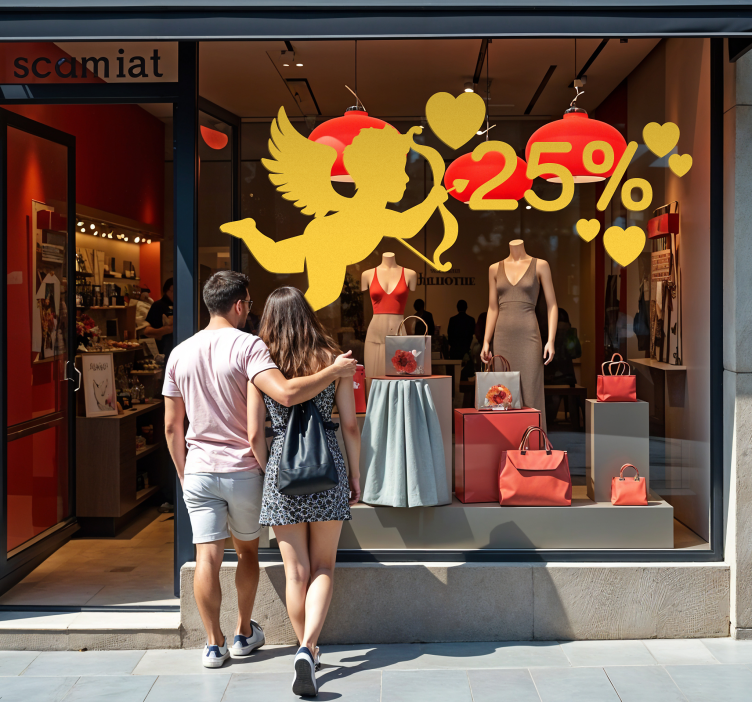 Sticker st valentin remise chérubin - TenStickers