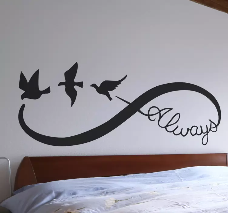Sticker symbole infini oiseaux always - TenStickers