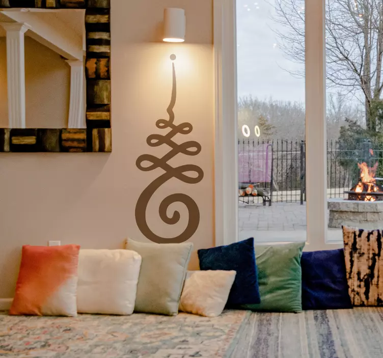 Sticker symbole style unalome - TenStickers