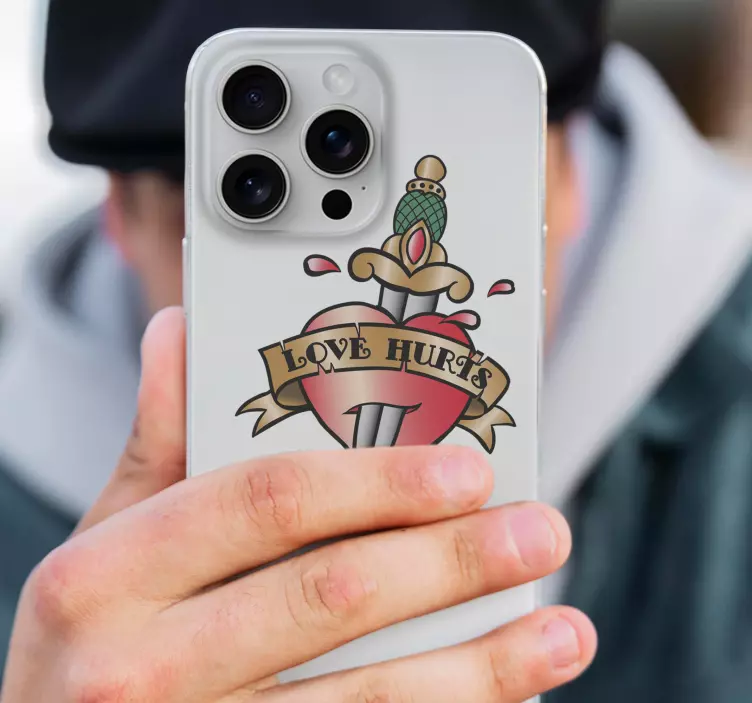 Sticker amour phrase "Love hurts" style tattoo - TenStickers