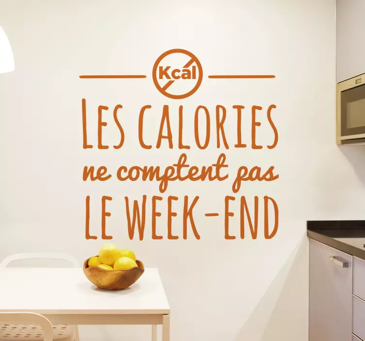 Sticker cuisine texte calories - TenStickers