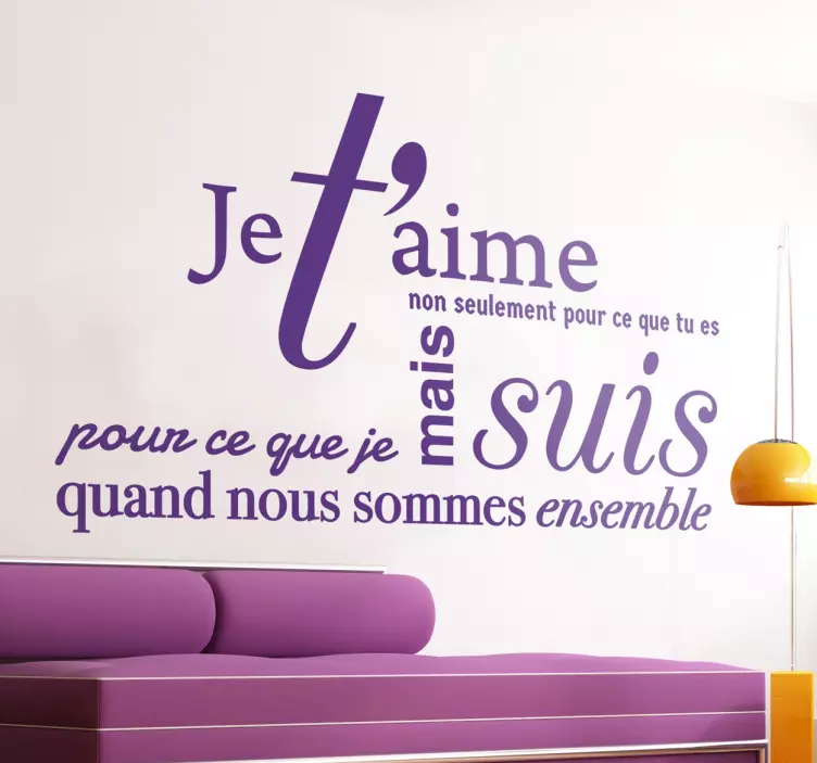 Sticker texte je t'aime - TenStickers