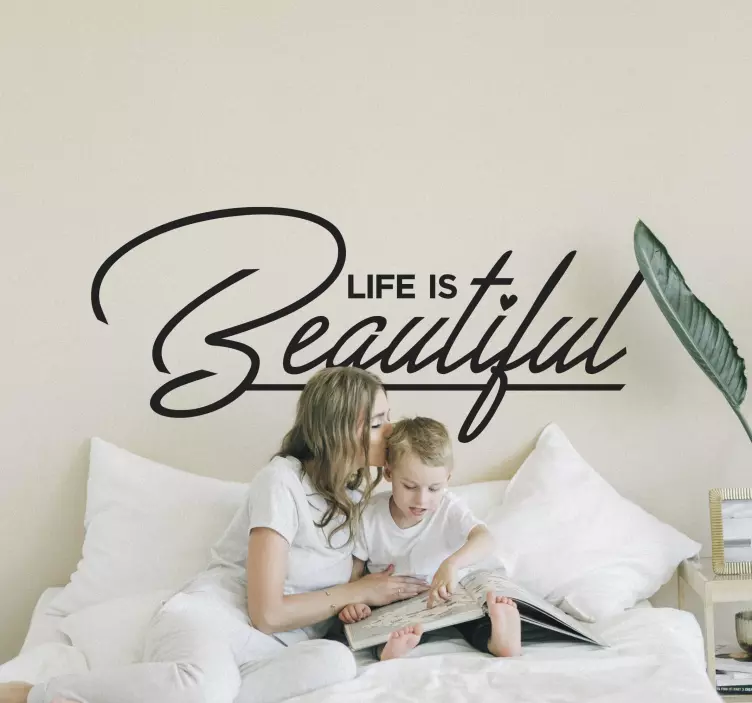 Sticker texte Life is Beautiful - TenStickers