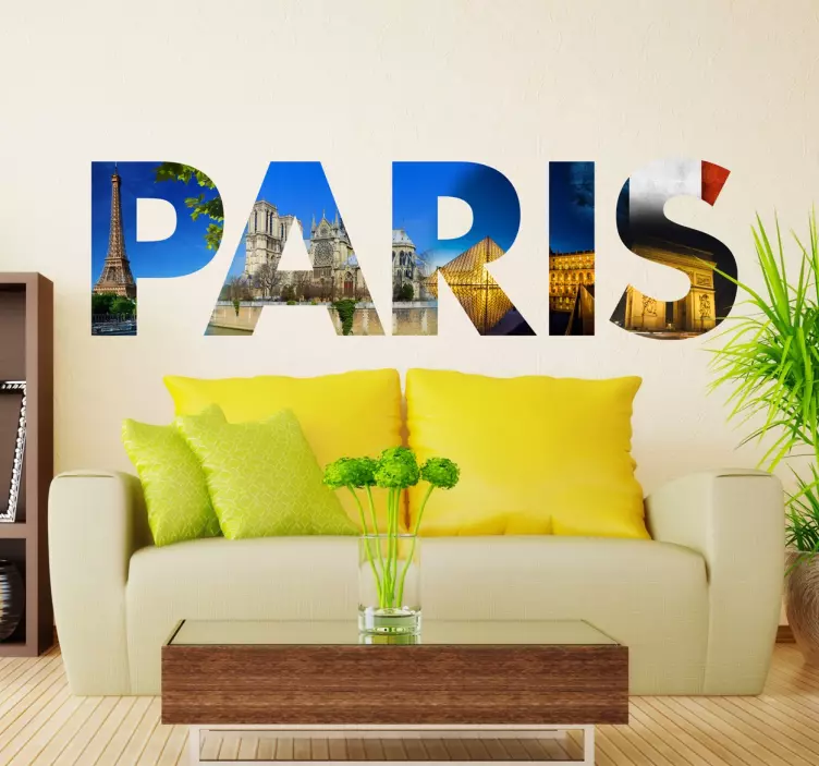 Sticker texte Paris photo - TenStickers