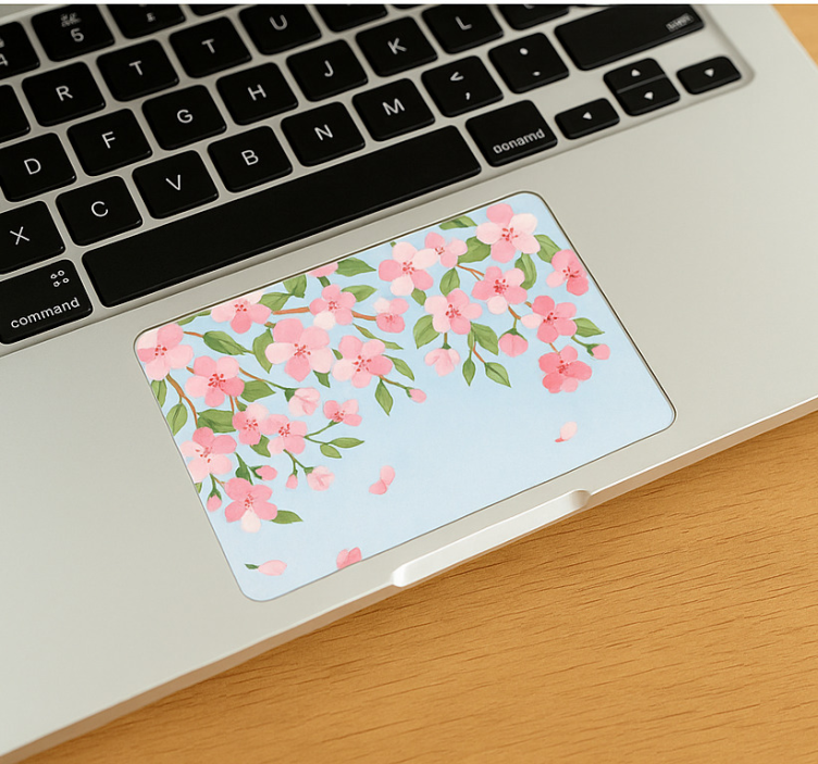 Sticker touchpad couverture d'empreintes digitales florale - TenStickers