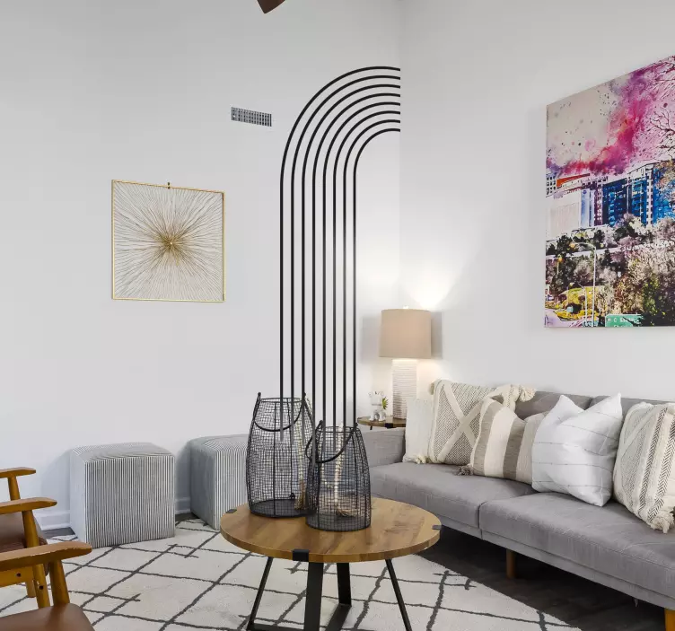 Sticker Trait style abstrait demi arcs - TenStickers