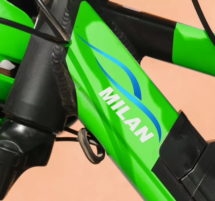 Autocollant vélo vagues nom personnalisable - TenStickers