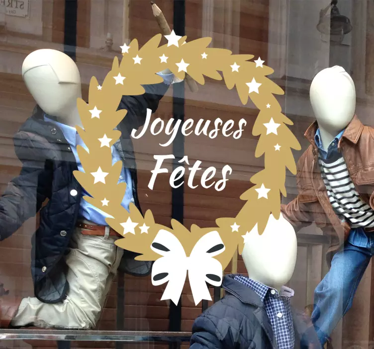 Sticker vitrine Noël joyeuses fêtes - TenStickers