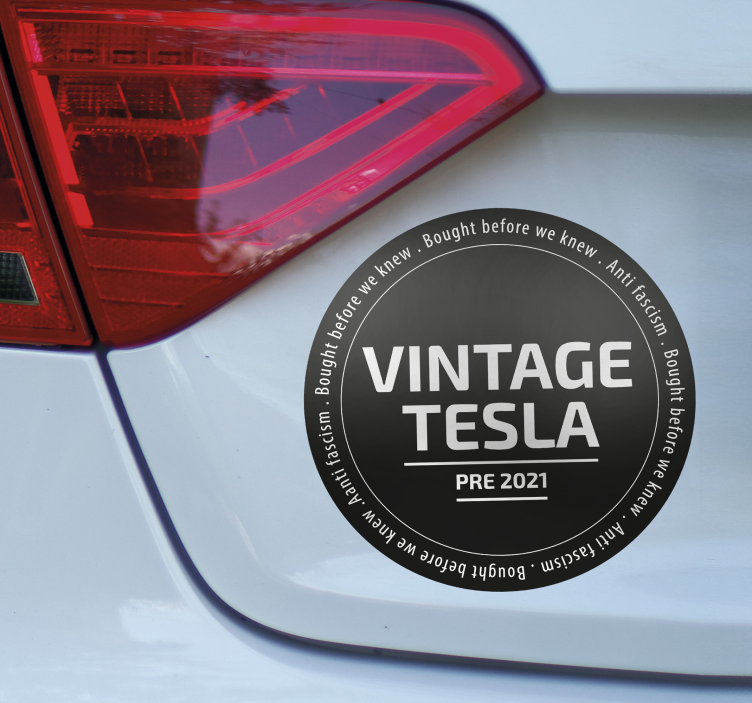 Sticker voiture tesla vintage - TenStickers