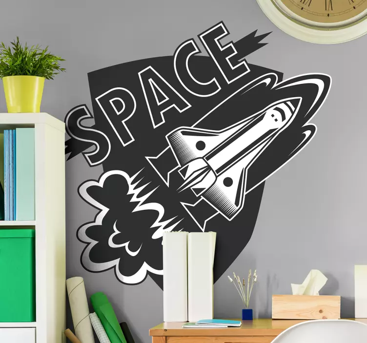 Sticker espace fusée voyage spatial - TenStickers