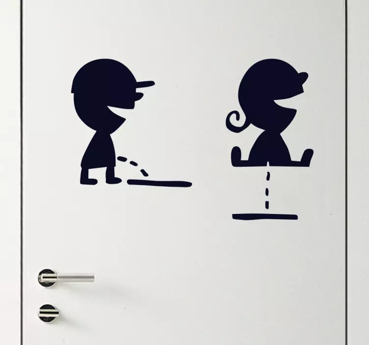 Sticker WC silhouettes enfants - TenStickers