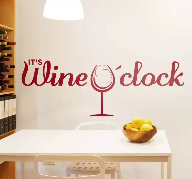 Sticker cuisine wine o' clock - TenStickers