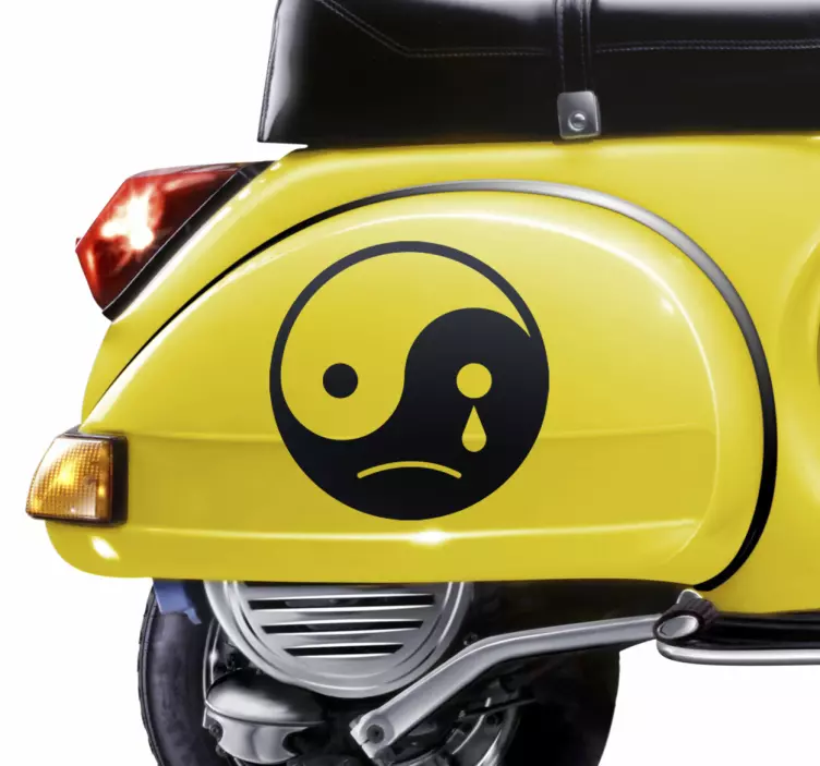 Sticker ying yang smiley triste - TenStickers