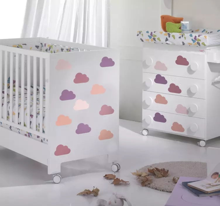 Stickers de nuages tons roses - TenStickers