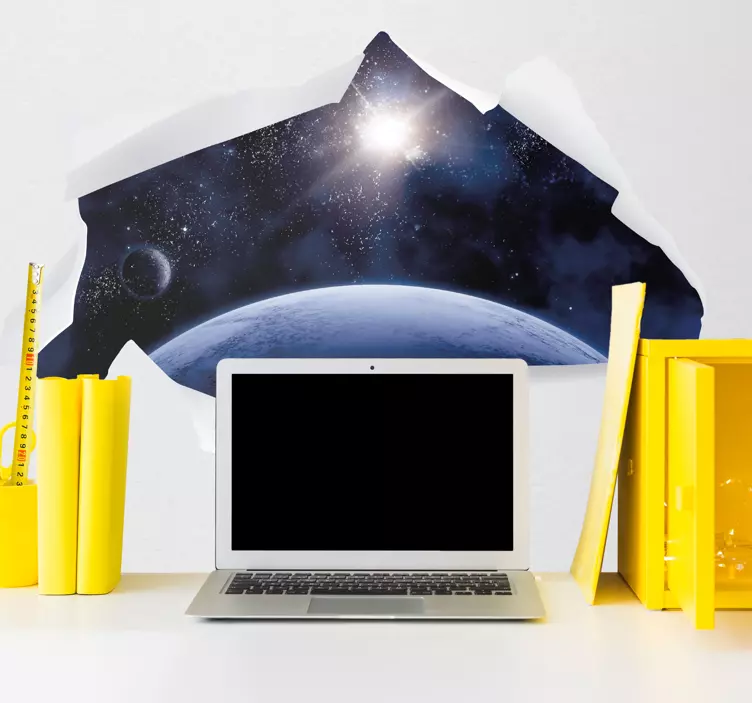 Sticker trompe l'œil univers 3D - TenStickers