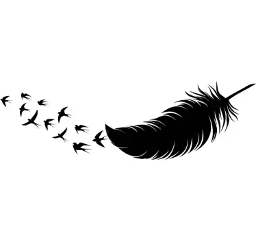 Sticker chambre plume et oiseaux - TenStickers