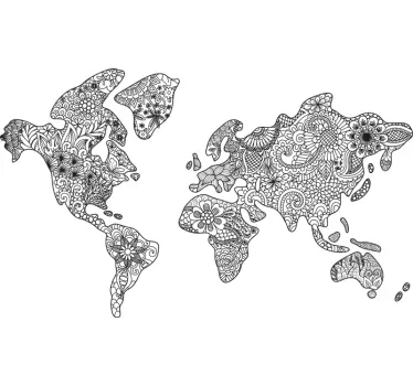Sticker chambre carte de mandalas - TenStickers