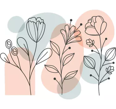Sticker chambre fleurs minimalistes - TenStickers