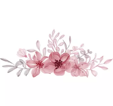 Sticker chambre fleurs roses - TenStickers