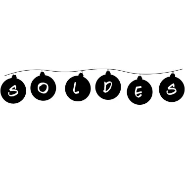 Sticker vitrine Noël soldes boules - TenStickers