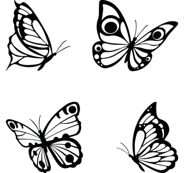 Sticker fenêtre papillons volants - TenStickers