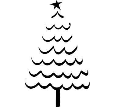 Sticker noël arbre dessiné à la main - TenStickers