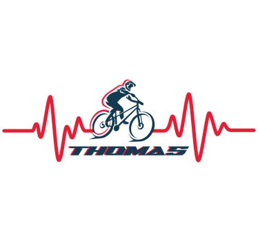 Autocollant vélo battement de coeur avec prénom - TenStickers
