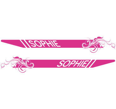 Autocollant vélo rose élégant avec prénom - TenStickers