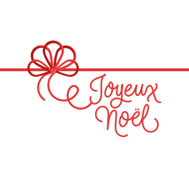 Sticker vitrine noeud cadeau joyeux Noël - TenStickers