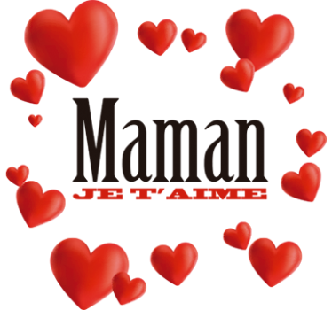 Autocollant vitrine maman je t'aime - TenStickers