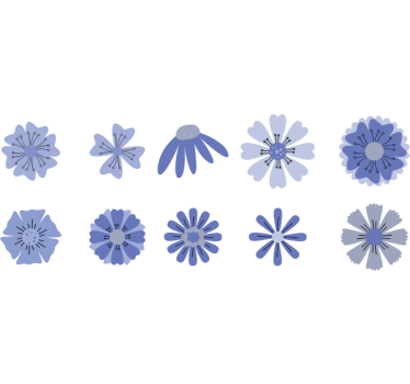 Autocollant vélo gracieuses fleurs bleues - TenStickers
