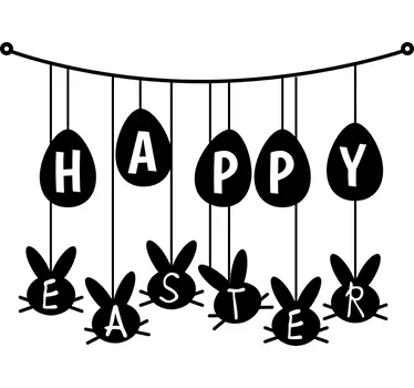 Sticker happy easter ligne - TenStickers