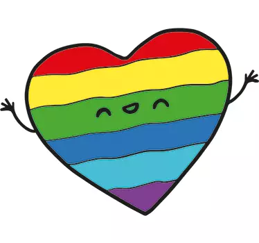 Sticker coeur drapeau gay - TenStickers