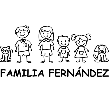 Sticker frigo membres de la famille avec vos noms - TenStickers