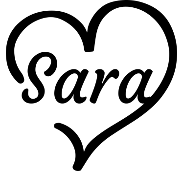 Sticker frigo coeur monochrome avec ton nom - TenStickers