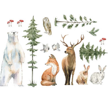 Sticker mural forêt réaliste - TenStickers