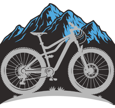 Autocollant vélo montagne bleue - TenStickers