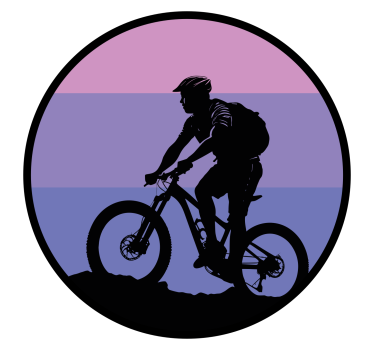 Autocollant vélo coucher de soleil violet - TenStickers