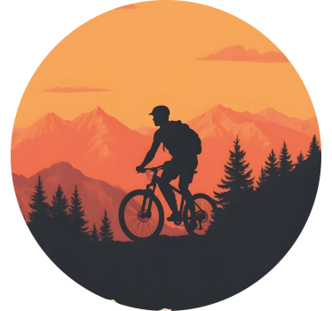 Autocollant vélo coucher de soleil orange - TenStickers