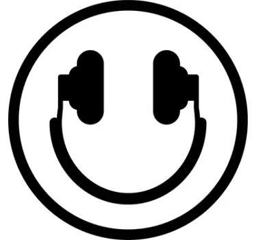 Sticker visage heureux musique - TenStickers