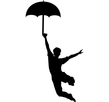 Sticker silouhette danseur parapluie - TenStickers