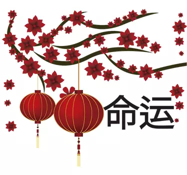 Sticker destin lettres chinoises - TenStickers