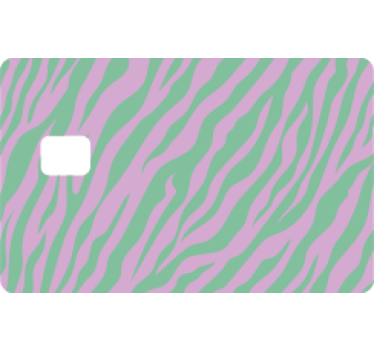 Sticker carte bancaire imprimé zèbre vert menthe - TenStickers
