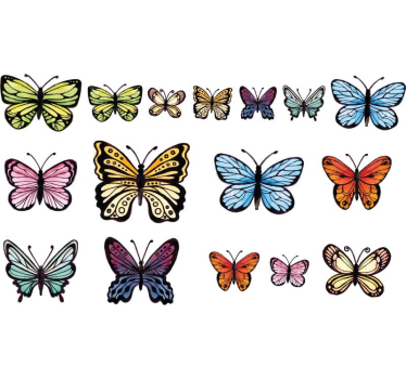 Sticker fenêtre papillons colorés - TenStickers